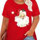 Plus Size Women's Christmas Crew Shirt - Graphic Tee with Xmas Lights Design - Holiday Top (3X-Large Plus)