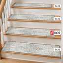 Non Slip Stair Treads for Wooden Steps 15PCS - 9"x28" Upgraded Wide-Short Indoor Safety Carpet, Upgraded Edging Mats with TPE Adhesive Backing, Pet and Elderly Friendly Stair Rugs (Taupe)