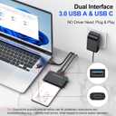 Hard Drive Reader USB 3.0 & Type C to SATA IDE Adapter, Internal Data Transfer Recovery Converter Kit with 12V/2A Power for 2.5"/3.5" SATA/IDE HDD SSD Hard Disk Internal Blu-ray Drive, up to 20TB