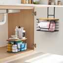 2-Pack Trash Bag Holder - Extra Large Garbage Bag Holder with Stackable Bamboo Top, Adjustable Hooks for Cabinet Door - Organizers in Kitchen/Pantry/Laundry Room