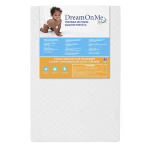Dream On Me Sunset 3” Extra Firm Mini/Portable Crib Mattress, Fiber Core, Greenguard Gold & JPMA Certified, Fits All Mini & Portable Cribs, Waterproof Vinyl Cover