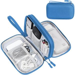 FYY Electronic Organizer, Travel Cable Organizer Bag Pouch Electronic Accessories Carry Case Portable Waterproof Double Layers Storage Bag for Cable, Charger, Phone, Medium Size