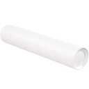 Partners Brand PP4048W Mailing Tubes with Caps, 4" x 48", White (Pack of 15)