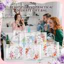 Teenyyou 24 Pcs Christian Clear Gift Bags with Handle Bible Verse Party Favor Flower Goodie Candy Treat Tote PVC Bags for Religious Baptism Themed Party Supplies (Black, L)