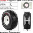 AR-PRO Replacement 15x6.00-6 Front Tire and Wheel Assembly for Riding Mower Lawn Tractor, 3" Centered Hub and 3/4" Bushings, 4-Ply Pneumatic (Set of 2)