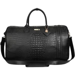 Tote&Carry Apollo 2 Large Rolling Duffle Bag with Wheels, Carry-On Roll Duffel for Travel, Gym, Sports, Daily, Weekend & All-Purpose Use for Men & Women (Crocodile Skin, Black)