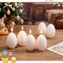 Conelist White 6-Pack Easter Egg Candles with Egg Cartons,Faux Chicken Eggs Candle for DIY Spring Displays Easter Party Decorations Home Supplies House Warming Gifts (Classic)