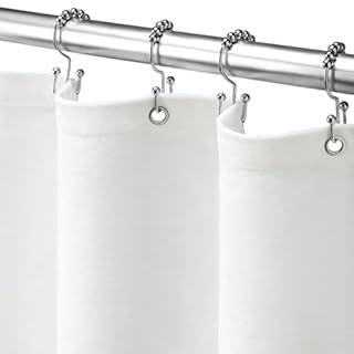 Awellife Shower Curtain Linen Textured Boho Farmhouse Shower Curtains for Bathroom Fabric White Cloth Liner 72 x 72 Inch