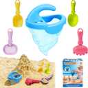 YUTONG Beach Toys for Kids, 5Pcs Sand Spilling Funnel,Set with Shovel Rake Siftersand Spoon,Outdoor Sandbox Toys for Toddlers Age 3+, Pool, Backyard and Summer Beach Activitie