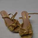 Amoji Women's Chunky Platform Heels 4'' Bowknot Heeled Sandal Wedding With Ankle Strap 302F4 (9)