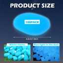 Landical 100 Pcs Large Glow in The Dark Rocks Pebbles Outdoor Fish Tank Rocks Aquarium Gravel Luminous Stones for Walkway Succulent Plant Halloween Decor (Light Blue,1.8 Inch)