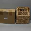 KOLWOVEN Wicker Hanging Storage Baskets, Set of 2 Wall Baskets for Accessories and Organizing Files, Mail Baskets