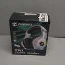 Ozeino Gaming Headset for PC, Ps4, Ps5, Xbox Headset with 7.1 Surround Sound Gaming Headphones with Noise Canceling Mic, LED Light Over Ear Headphones for Switch, Xbox Series X/S, Laptop, Mobile White