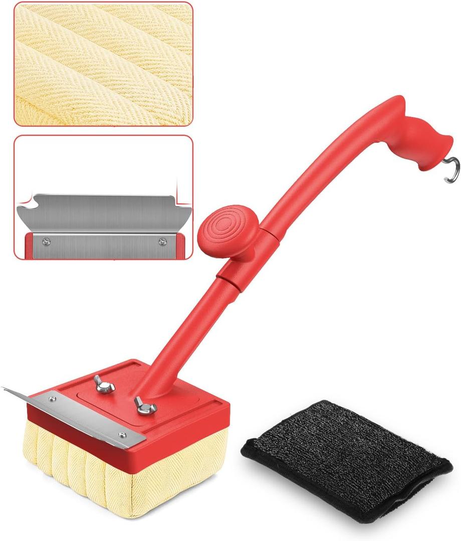 Grill Brush, Bristle Free, Safe Wire Bristles Steam Cleaning Brush, Cleaning Kit for Outdoor Grill, BBQ Cleaner Accessories, 2 Replacement HeadsBristle Free & Wire Bristles