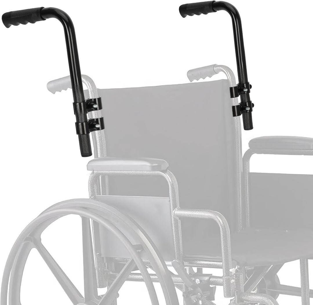 Upgraded Wheelchair Handle Extenders with Reinforced Design, Adjustable Universal Extension for Wheelchairs, Rollators, Walkers & Strollers, Durable Walker Accessories for Adults, Improved Stability