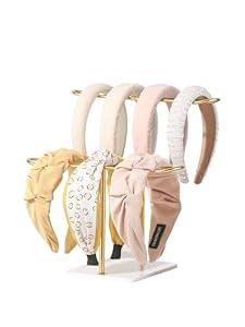 Pangkeep 2 Tier Headband Holder, Metal Hair Band Organizer, Ear Diplay Stand, Hair Accessories Bracelets Bedroom College Dorm Decor for Girls Women (Gold)
