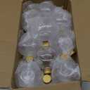 18 Pcs 6 oz Spherical Plastic Potion Bottles Ball Shape Sand Art Bottles with Funnel Christmas Booze Balls Cocktail Ornament Balls Candy Jar for DIY Wedding Party Crafts Decoration(Gold, Aluminum Cap)