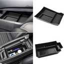 HGWEI 2PCS Center Console Organizer Compatible with Nissan Rogue 2021-2026 Interior Accessories, Rogue Lower Console Armrest Storage Box Insert Secondary Tray (Not for Rogue Sport), Black