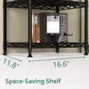 GIOTORENT 6-Tier Storage Shelves Standing Shelving Metal Units, Adjustable Height Wire Shelf Display Rack for Pantry Laundry Bathroom Kitchen 16.6 x 11.8 x 63, Black