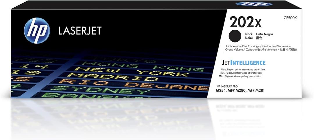 HP 202X Black High-Yield Toner Cartridge Printers | Works with Color LaserJet Pro M254, Color LaserJet Pro MFP M281 Series | CF500X