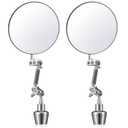 Kingdder 2 Pcs Circular Inspection Mirrors Magnetic Base Welding Mirror 3.15 Inch Round Swivel Angle Ball Joint Antenna Inspection Tools for Mechanical Welding Coffee Machine Maintenance