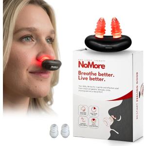 Original NoMore Red Light Therapy for Nose LED Nasal Device for Dry Nose & Sinus Comfort, No More Colds, USB-Rechargeable Light Therapy