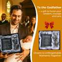 7oz Engraved Hip Flask Set for Godfather - "Will You Be My Godfather?" Thoughtful Godfather Proposal Gifts, Baptism to Father's Day Present from Godchild