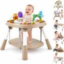 Baby Activity Center, 6-in-1 Stationary Jumper for Babies 6-36 Month, Khaki