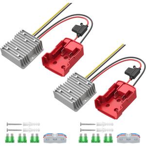 2 Pack 18V to 12V Step-Down Converter Compatible with Milwaukee 18V Battery