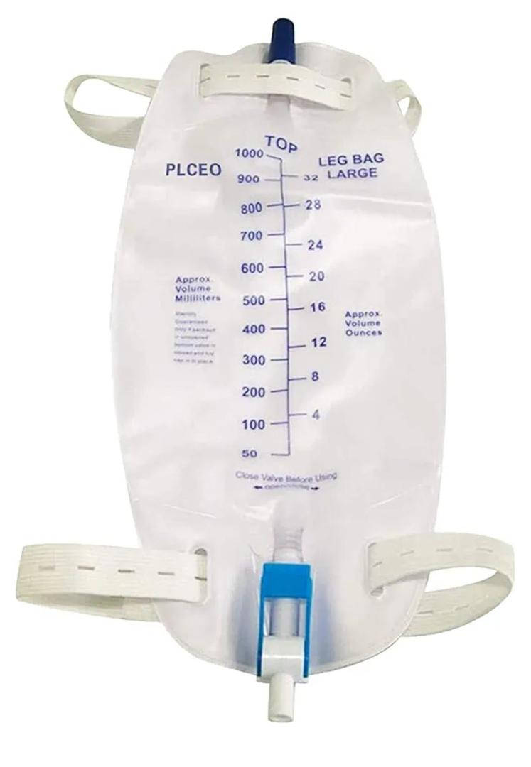 EasyTap Leg Bag Urinary Drainage Bag, 1000ml, AntiReflux Valve, Cloth Straps, Easy Flip Drain (Pack of 3)