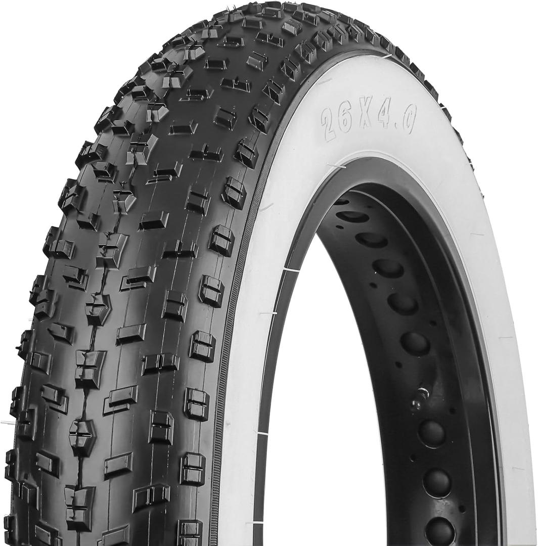 MOHEGIA Fat Bike Tire: 20x4.0/26x4.0 inch Fat Tire,High-Performance and All-Terrain Folding Replacement MTB Bicycle Tire with Street or Trail Riding, Pack of 2 