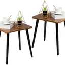 FORAOFUR End Table Set of 2, Modern Wooden Side Table for Living Room, Bedroom, Boho for Small Spaces, Easy Assembly (Rustic Brown)