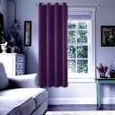 ChrisDowa Grommet Blackout Curtains for Bedroom - Thermal Insulated Room Darkening Curtains for Living Room (1 Panel Set, Royal Purple, 52W x 45L)