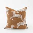 20x20'' Inches Throw Pillow Cushion Cover - Luxury Palace Horse Pattern Chenille Embroidery Luxury Modern Fashion Style Couch Sofa Pillow for Living Room Bedroom
