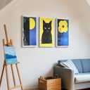 UMIACOUSTICS 3 Pcs 0.7Inch Thick Art Acoustic Panels, Decorative Acoustical Wall Panels, Sound Absorbing Art Panels for Home, Office, Hotel, Moonward-Felis