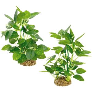 Silk Aquarium Plants (2-Pack) 9.8 Inch Artificial Plastic Fish Fish Habitat Decor, Small to Moderate Size Aquarium Decorations, Safe Green Plants for Freshwater Tanks