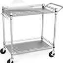 WDT Heavy Duty 2 Tier Rolling Cart, NSF Listed, 660Lbs Capacity, Commercial Grade Metal, 35.63"x18.1"x33.93"