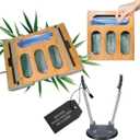 Bamboo Sandwich Bag Holder & Bag Organizer w/ Cutter for Foil and Plastic Wrap