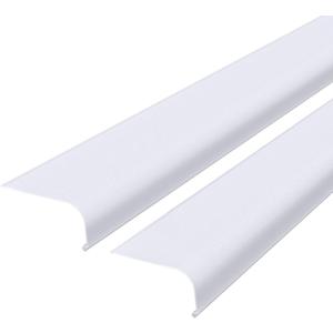 Retisee 2 Pcs 24" Under Cabinet Light Cover Replacement White Ribbed Acrylic Lens Diffuser Low Profile for Under Counter Fluorescent Light Fixture Kitchen Bathroom Vanity, 2-3/4"W x 1-3/8"H(Curved)
