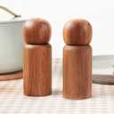 MONDAY MOOSE Manual Refillable Acacia Wood Salt and Pepper Grinder Spice Mill Set (Small, 2 pcs - Grinders)