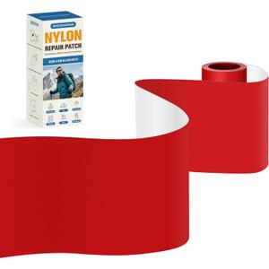 KING MOUNTAIN Self Adhesive Nylon Fabric Repair Tape, 463 Inches, Quick Down Jacket Repair Patch, Waterproof Outdoor Gear Patch Kit for Tent,Backpacks,Umbrella, Gloves, Sleeping Bag (Red)