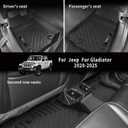 Custom for 2020-2025 2026 Jeep Gladiator JT Floor Mats 2 Rows All Weather Protection TPE for Jeep Gladiator Accessories (Floor Mats)