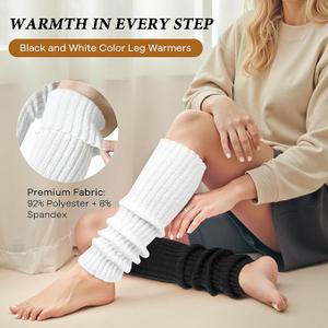 Bcxfbxd Leg Warmers for Women Soft Long Socks Knit Calf Accessories Boot Socks for Winter Party Outdoor White