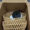 Battery Operated Pendant Light with Remote,Battery Hanging Light Rattan Woven Chandelier No Wiring Needed,Rechargeable Light Bulb 50+Hours Continue Use,Perfect for Kitchen Islands Ceiling Lighting (Brown)