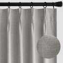 MIULEE 84 Inch Long Pinch Pleated Curtains Blackout, Linen Pinch Pleat Curtains with Hooks Thermal Insulated Light Blocking Window Drapes for Living Room Bedroom Track 2 Panels Light Grey