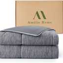 Amélie Home Cooling Comforter Queen Size, Reversible Lightweight Cooling Blanket for Hot Sleepers, Q-Max 0.43 Summer Breathable Cooling Quilt for Night Sweats, 90" x 90", Heather Charcoal Grey