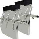 24"x31" Stainless Steel Quarter Fender Set Mud Flap Hangers with Single Bolt Mounting Bracket Fit for Semi Truck Trailer, 2 Pack