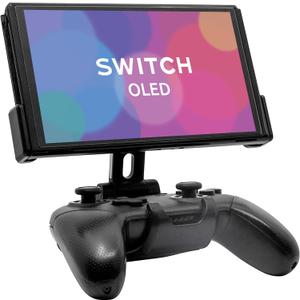 Fixture S2 Gaming Console Monitor and Controller Mount Compatible with Nintendo Switch OLED and Pro Controller, Adjustable Video Game Holder Stand Clip