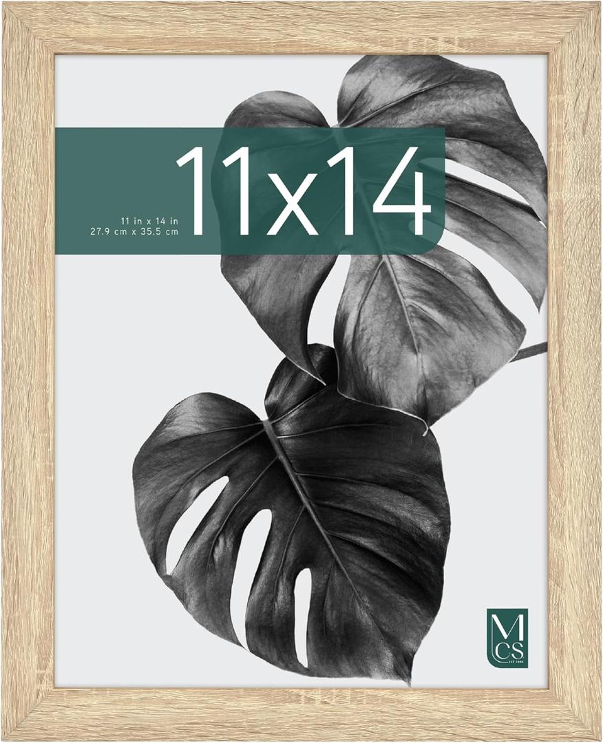 MCS Studio Gallery 11x14 Picture Frame Natural Woodgrain Engineered Wood, Rectangle Photo Frame for Photos, Posters & Art Prints (1-Pack)