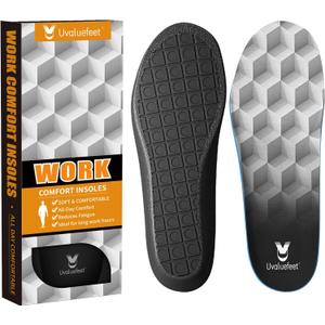 Work Boot Insoles for Men Standing All Day - Memory Foam Comfort Cushion Anti-Fatigue Inserts, Foot Pain Relief and All-Day Comfort -F [Men 12.5-14]